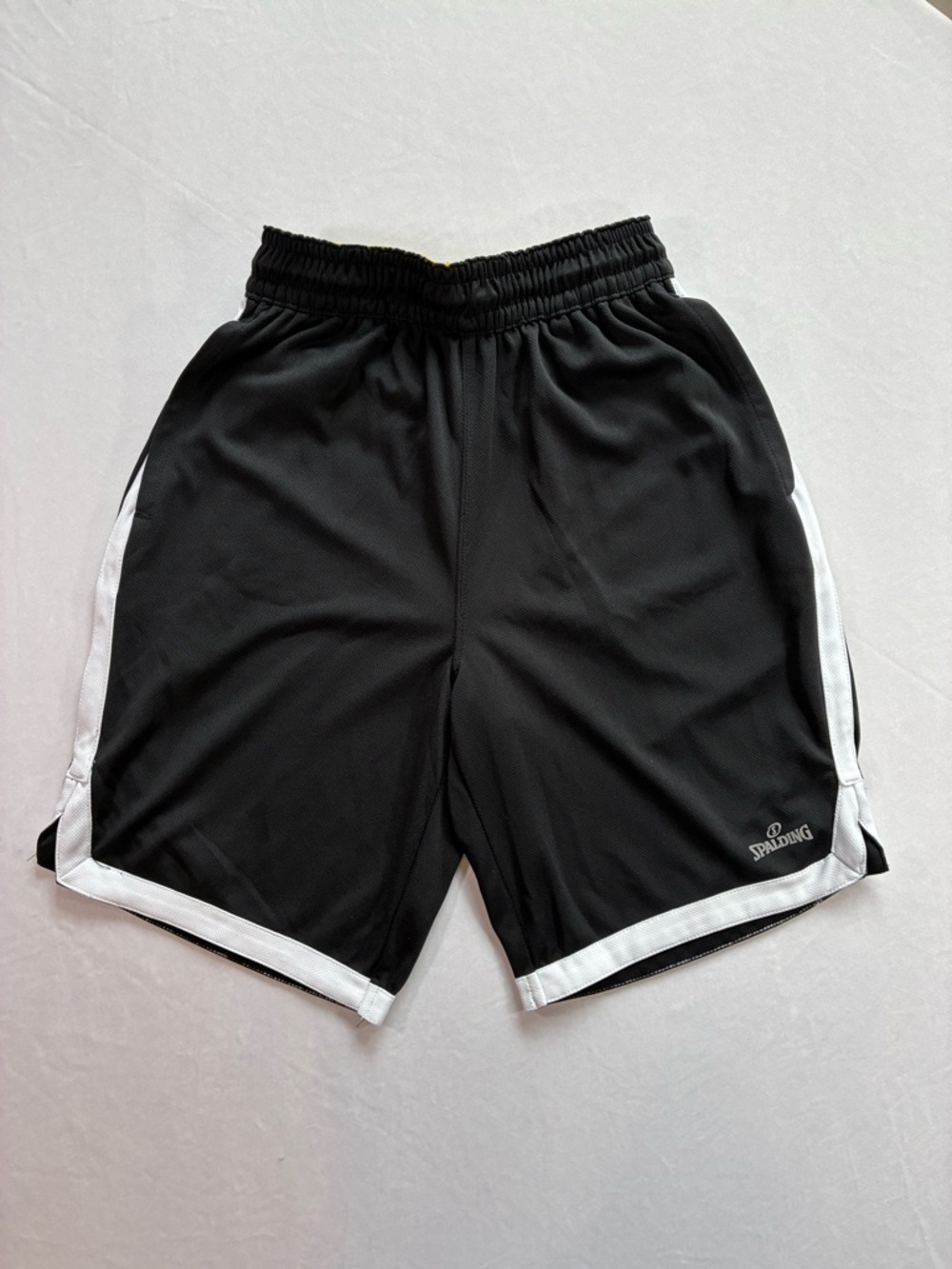 Spalding Black Athletic Shorts with White Trim